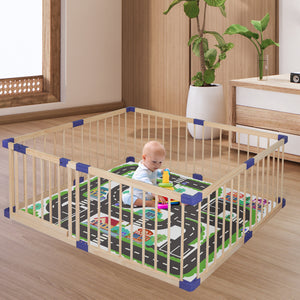 BoPeep Kids Playpen Wooden Baby Safety Medium-1973193917885190151