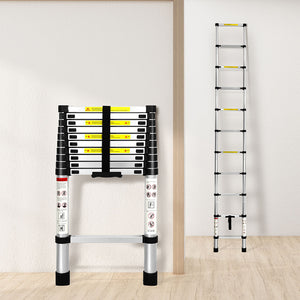 Traderight Multipurpose Ladder Telescopic 3.2M Silver 3.2 Meter-1973193882338463751