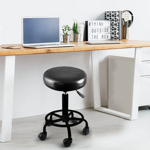 Levede Salon Stool Swivel Bar Stools Black with Black Stand-1975420407490154500