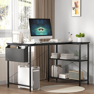 Levede L Shaped Computer Desk Home Desk Black-1996005368752377863