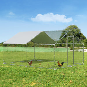 Pawz 400x300x194cm Large Metal Walk-in Chicken Coop Cage-1996005445990486023