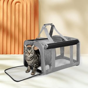 Pawz 3 in 1 Pet Soft Crate Dog Cat Carrier M Size Grey-1996005444912549895