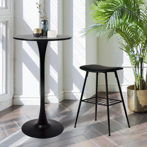 Levede 2x Round Bar Table Pub Tables Black-1975420497994846215