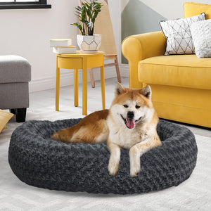 PaWz Calming Dog Bed Warm Soft Plush XL Dark Grey X-Large-1973193664998019079