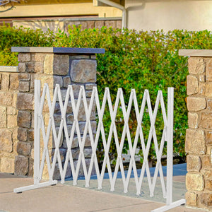 Garden Security Fence Gate Expandable White-1973194021648076807