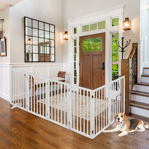 PaWz Wooden Pet Gate Dog Fence Safety White 10 Pack-1980114289377284103