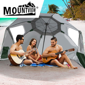 Mountview Beach Umbrella Outdoor Umbrellas Green 2.13M-1973193757977350151