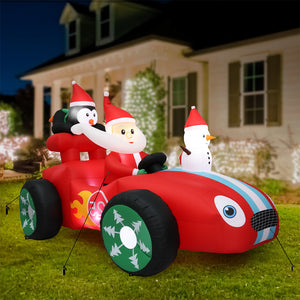 Santaco Christmas Inflatable 2.4M Santa Racing Sleigh-1973194173783871495