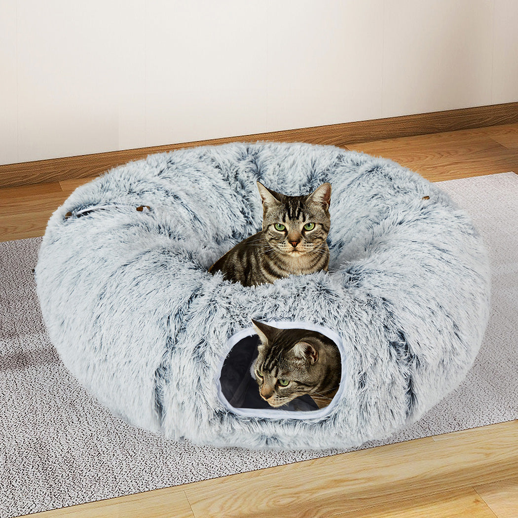pawz-cat-tunnel-foldable-fluffy-plush-play-tube-grey-1996005432891674630
