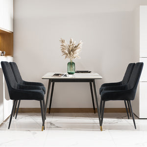 Dining Chairs x 8 Padded Seat Soft Velvet-1996005485161091079