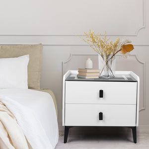 Levede Bedside Table LED Lights Drawers Storage-1996005372036517894
