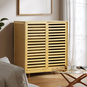 Levede Bamboo Storage Cabinet Freestanding Natural-1996005370186829830