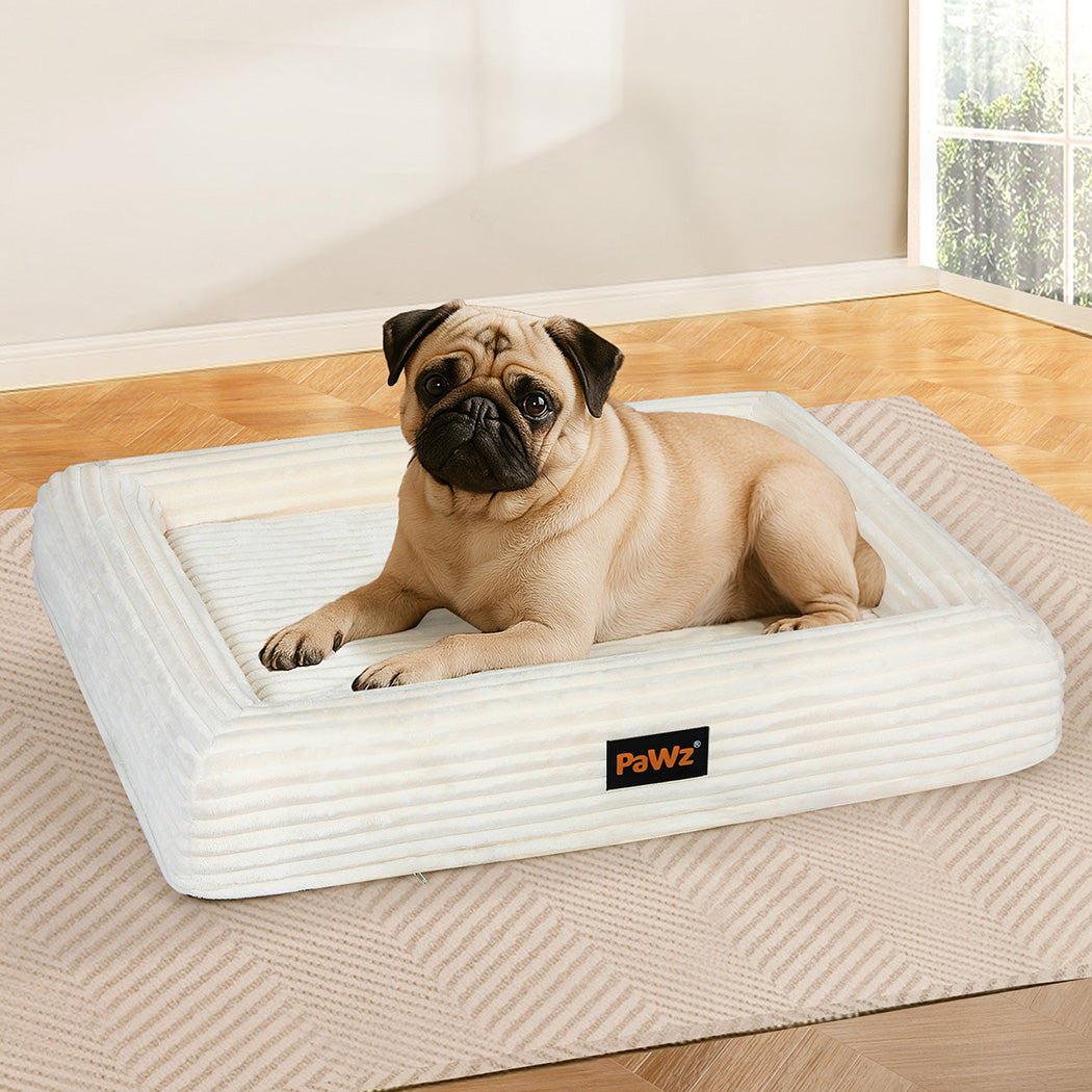 pawz-m-size-orthopedic-dog-bed-with-corduroy-removable-cover-waterproof-washable-beige-1996005463891775495