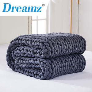 Dreamz Knitted Weighted Blanket Chunky Dark Grey Queen 9KG-1973194040547610631