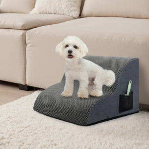 Pawz 2 Steps Pet Stairs Dog Ramp High Density Foam Grey-1996005465150066695