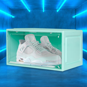 Stacked Sneaker Display Case Stackable Cyan-1973193714255925255