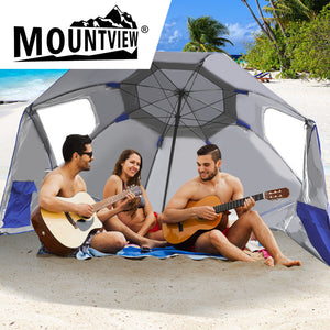 Mountview Beach Umbrella Outdoor Umbrellas Blue 2.13M-1973193757213986823