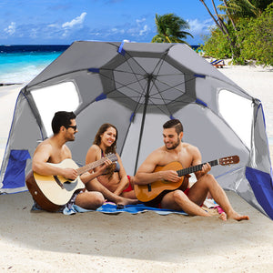 Mountview Beach Umbrella Outdoor Umbrellas Blue 2.33M-1973193757402730503