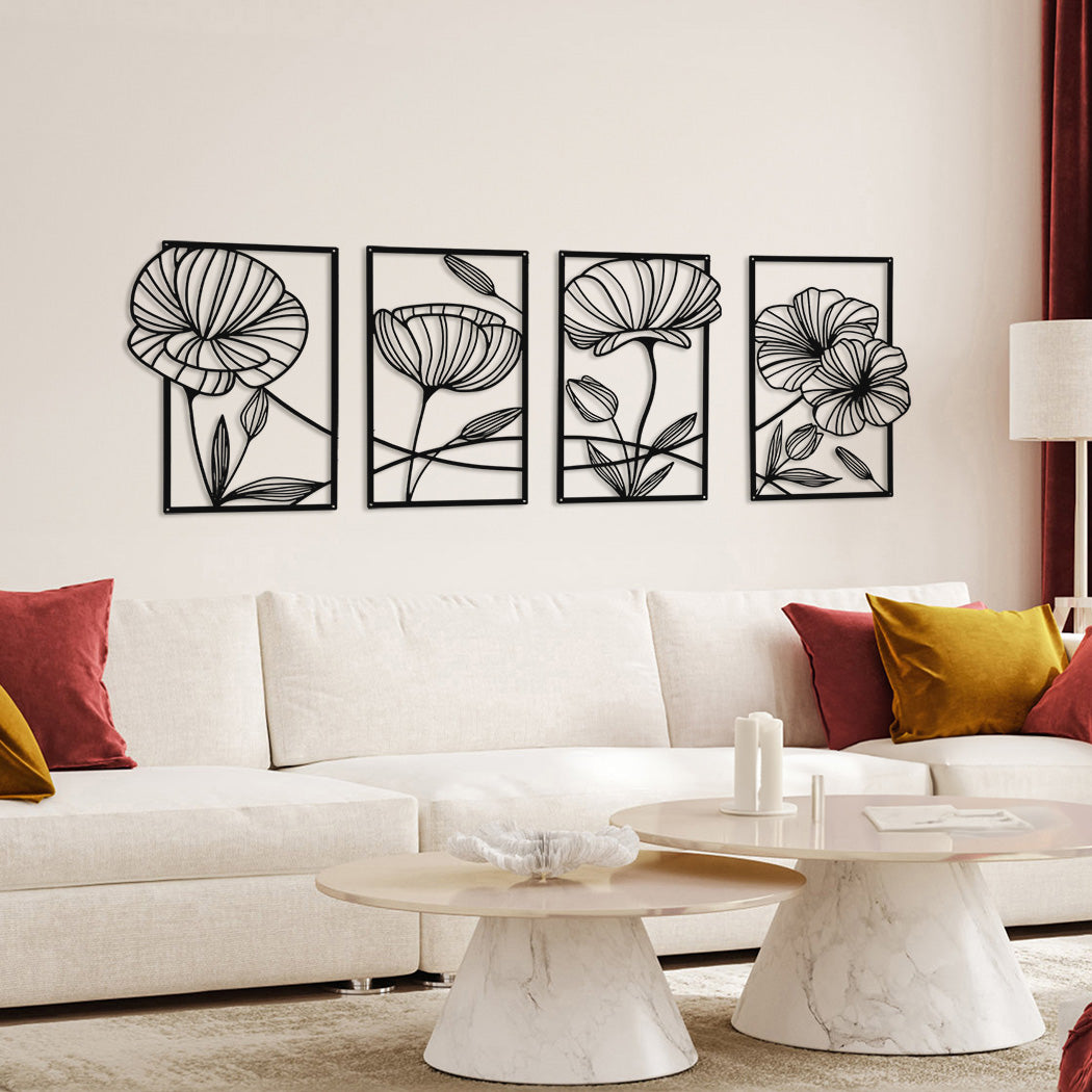 yezi-metal-wall-art-4pcs-floral-minimalist-line-decor-1996005449966686215
