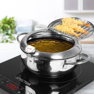 TOQUE 24cm Japanese Deep Frying Pan Silver-1973193928526139399