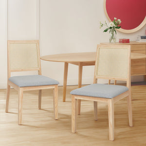 Levede 2x Rattan Dining Chair Solid Wood Lounge-1996005437534769159