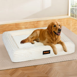 Pawz XXL Size Orthopedic Dog Bed with Corduroy Removable Cover Waterproof Washable Beige-1996005464613195783