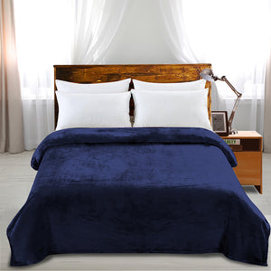 DreamZ 320GSM 220x240cm Ultra Soft Mink Navy Queen-1973194035220844551
