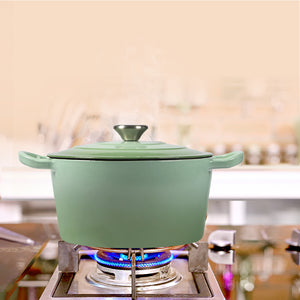 TOQUE 4L Enamel Dutch Oven Pot in Green Colour-1973193930761703431