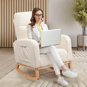 Levede Rocking Chair Ottoman Footrest With Side Pocket-1996005438277160966