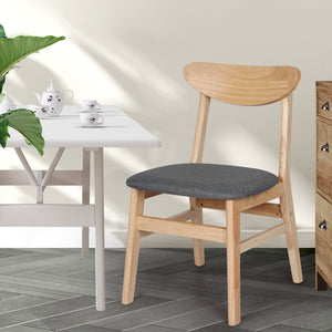 Levede 2xDining Chairs Kitchen Chair Nature Clear 2Pack-1975420494102532103