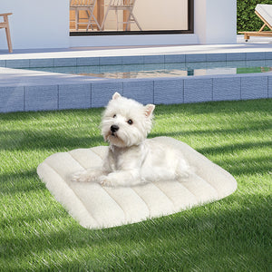Pawz S Size Orthopedic Dog Bed with Sherpa Plush Removable Cover in White-1996005458921525255