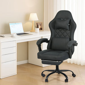Levede Office Chair High Back Suede Fabric Gaming Chair-1996009989310910471