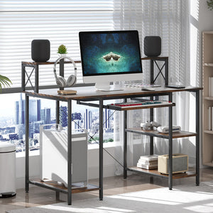 Levede Office Gaming Computer Desk Brown-1996005369473798151