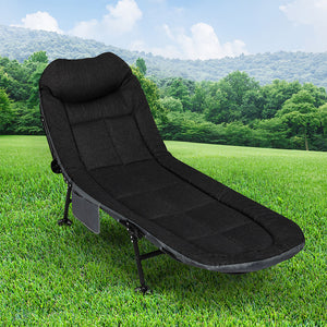 Levede Folding Camping Bed Camp Cots Black-1996005405930688519