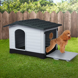 PaWz Dog Kennel Outdoor Indoor Plastic L Grey-1973193644752113671