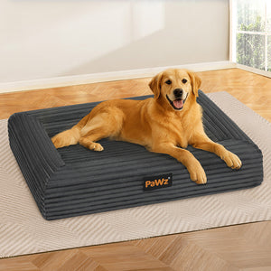 Pawz XL Size Orthopedic Dog Bed with Corduroy Removable Cover Waterproof Washable Grey-1996005464088907783