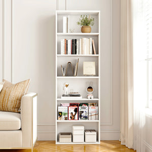 Levede 6 Tier Book Shelf Adjustable Shelves White-1996005525715816455