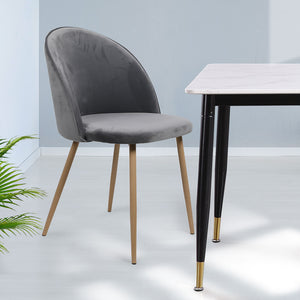 Levede 2x Dining Chairs Seat French Grey-1975420492244455431