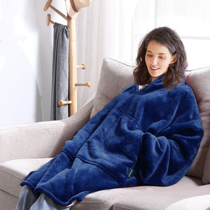 DreamZ Blanket Hoodie Adult Sweatshirt Navy Blue-1973194038047805447
