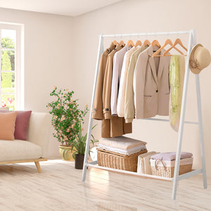 Levede Clothes Rack Wooden Wardrobe White-1973193811576360967