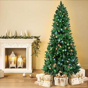 SANTACO Prelit Slim Pencil Christmas Tree 2.1M-1973193456629190663