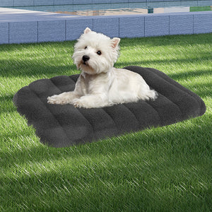Pawz M Size Orthopedic Dog Bed with Sherpa Plush Removable Cover in Grey-1996005458380460039