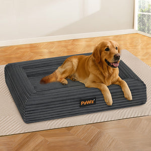 Pawz XXL Size Orthopedic Dog Bed with Corduroy Removable Cover Waterproof Washable Grey-1996005464428646407