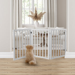 Wooden Pet Gate Dog Fence Retractable White 2000x 3MM-1973193642378137607