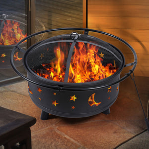 Fire Pit BBQ Grill Pits Outdoor Fireplace-1973193619506597893