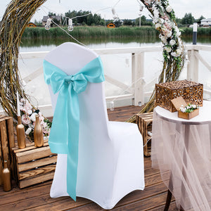 20x Satin Chair Sashes Cloth Cover Wedding Tiffany-1975420512691687430