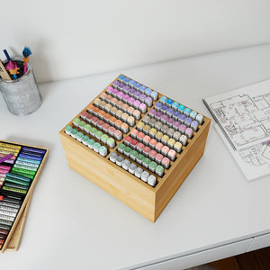 Levede Bamboo Marker Organizer Large Capacity Holder-1996005516182163461