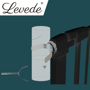 Levede Baby Safety Gate U Style Adaptor Black-1973194018615595015