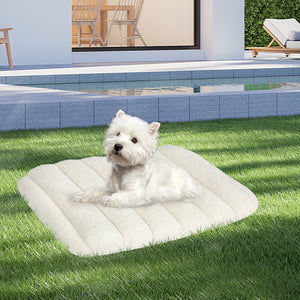 Pawz M Size Orthopedic Dog Bed with Sherpa Plush Removable Cover in White-1996005458556620807