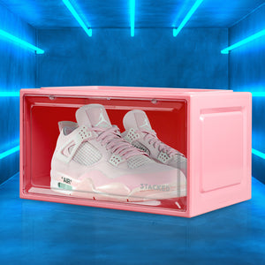 Stacked Sneaker Display Case Stackable Pink-1973193714444668935